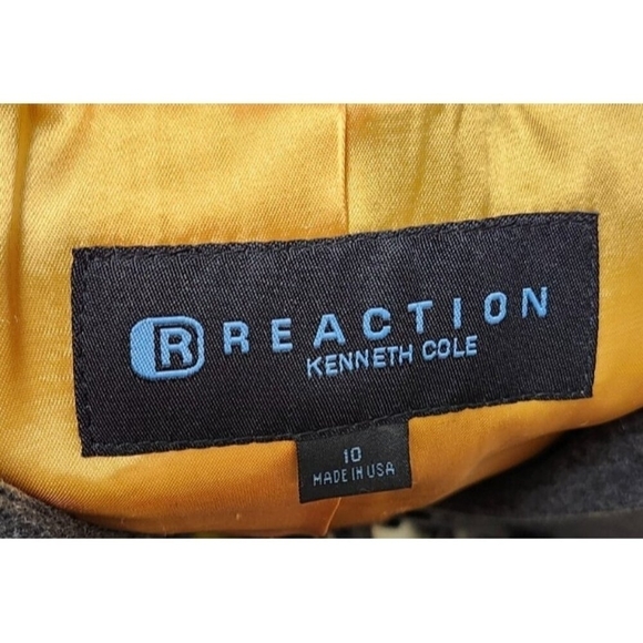 Women's Coat Kenneth Cole Wool Gray Coat Mid Knee Length Size 10 New $370 - Picture 6 of 12